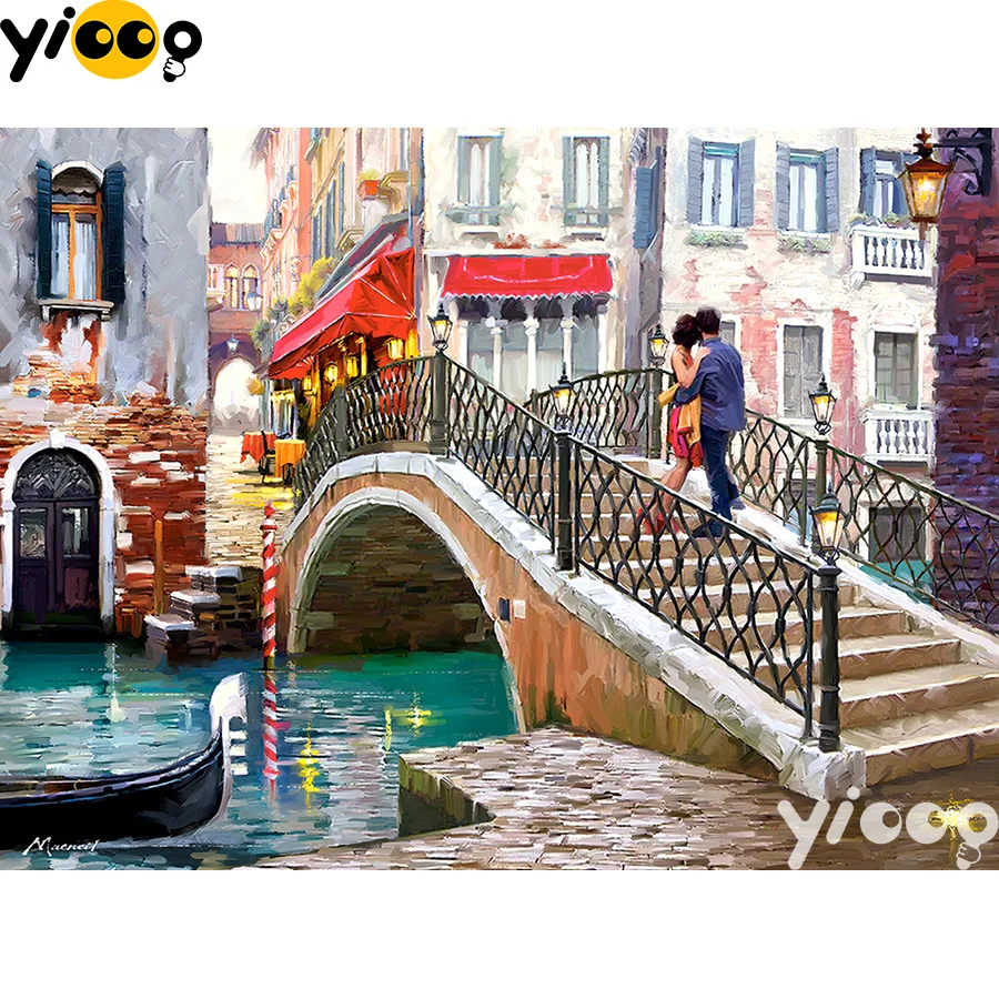 

Full Square/Round drill diamond Painting lover in Venice Bridge 5D DIY diamond embroidery mosaic Decoration painting BX0105
