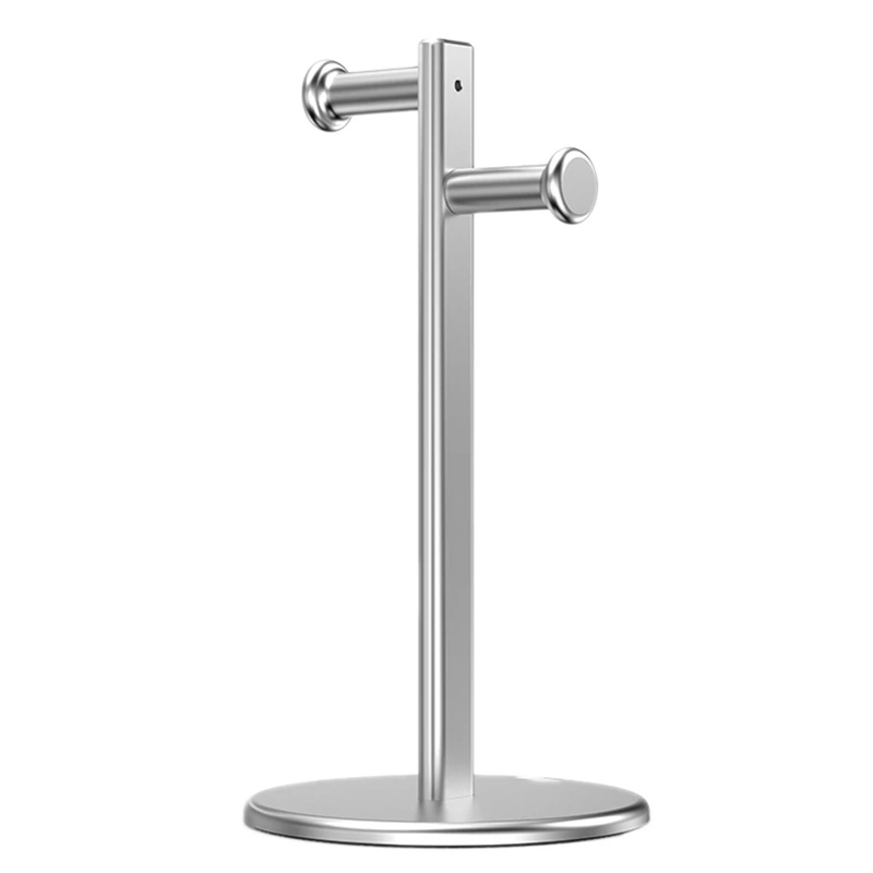 JIUSHARK Headphone Stand Aluminum Alloy Desktop Double Storage Earphone Hanger with Bottom Cushion Suitable for Head Phones