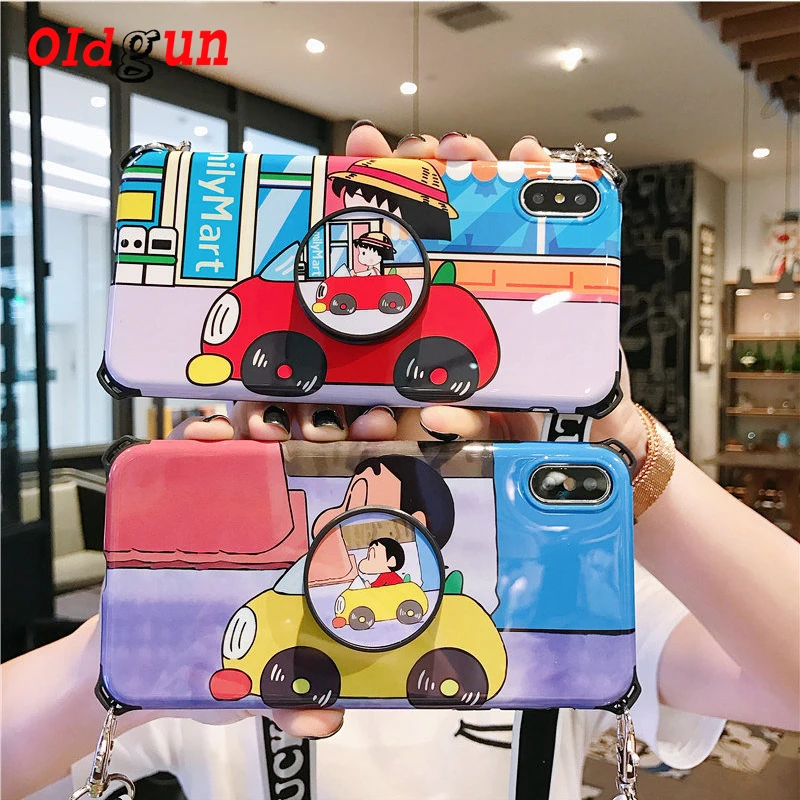 

2019 new cartoon iPhone11 mobile phone shell crayons small new iPhoneX XS XR XSMax 11pro 11proMAX couple models mobile phone bag