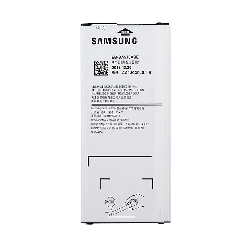 samsung высококачественный EB-BA510ABE аккумулятор для samsung Galaxy A5 A510 2900mAh