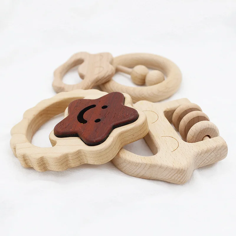 Organic Baby Teething Product Beech Wooden Rattle Teether DIY Wood Teether Pendent Eco-Friendly Safe Baby Teething Chew Toys Organic Baby Teething Product Beech Wooden Rattle Teether DIY Wood Teether Pendent Eco-Friendly Safe Baby Teething Chew Toys