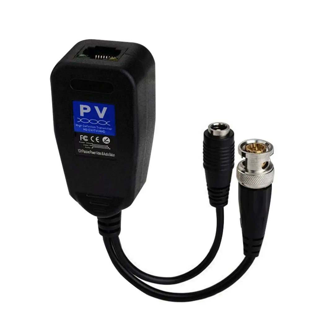 

1 Pair DC-8MHZ Passive CCTV Coax BNC Video Power Balun Transceiver to RJ45 Connector