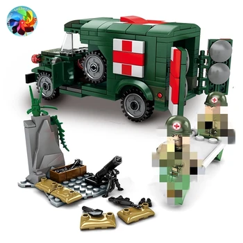 

262PCS Military Ambulance Car US Armys T214 WC54 Model Empires of Steel Building Blocks sets bricks toys for kids
