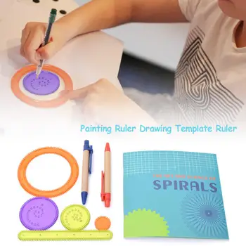 

DIY Gear Children Painting Toys Set Painting Ruler Ball-point Pen Innoviative Painting Tool Intellectual Toy Set
