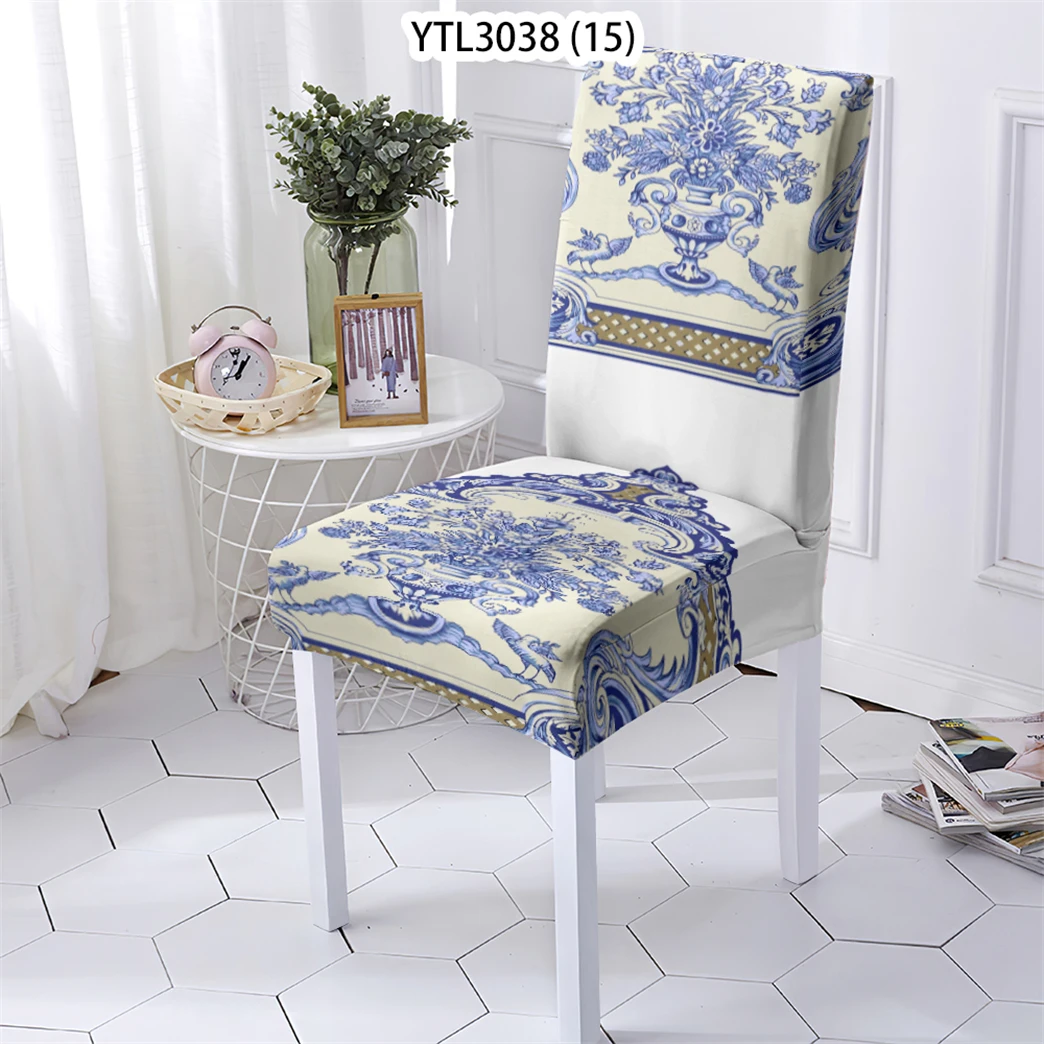 thumbnail image 1 of Funda de estilo de elementos europeos para silla de comedor, cubierta con patrón de flores para muebles de comedor, fundas para sillas para el hogar Stuhlbezug, 1 of 5