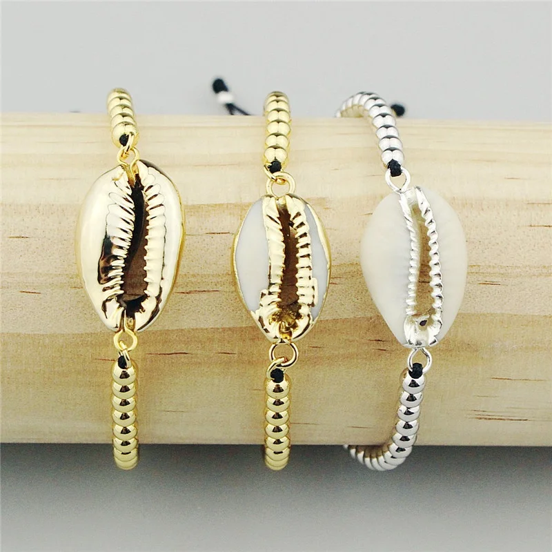 10 шт./лот, новинка, горячая Распродажа, браслет в виде ракушки, регулируемый размер, браслеты-цепочки, дизайн, высокое качество, ювелирные изделия в виде ракушки