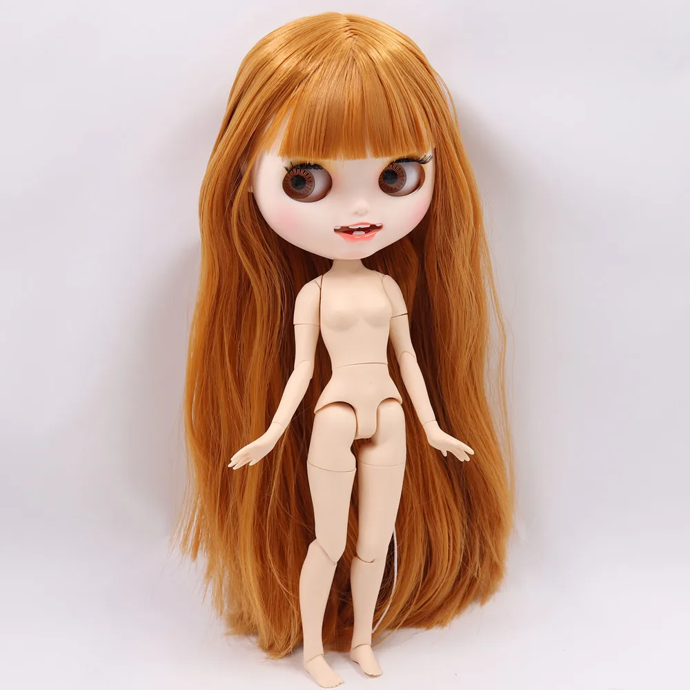 Ледяной обнаженный Blyth кукла No. BL0145 Имбирные волосы резные губы открытый рот матовая индивидуальные лица сустава тело 1/6 bjd