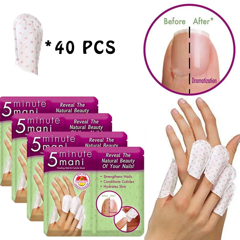 

40PCS Nail Repairer Mask Nail Polish Remover Wrap Cleaner Sticker Nail Polish Protector Spill-proof Stickers Manicure Tool