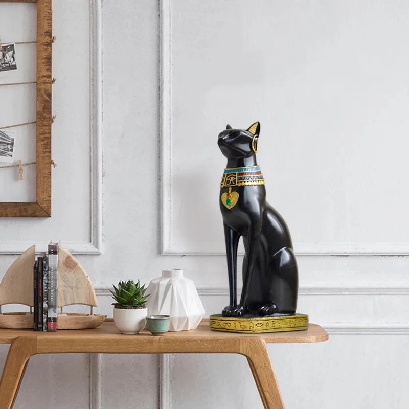 Египетский кот из смолы, винтажный домашний декор, Современная Статуэтка богини бастета, Бог Фараона, статуэтка для офисного стола, украшения, подарок