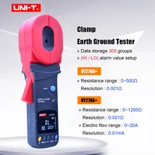 Clamp Earth Ground Tester UNI-T UT276A+ UT278A+ Auto Range earth resistance tester ohm meter Data storage Visual/audible alarm