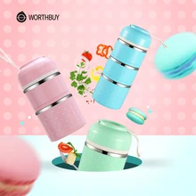 WORTHBUY PT Прямая поставка Японский милый Ланч-бокс для детей школьная портативная коробка для бенто герметичный контейнер для еды из нержавеющей стали