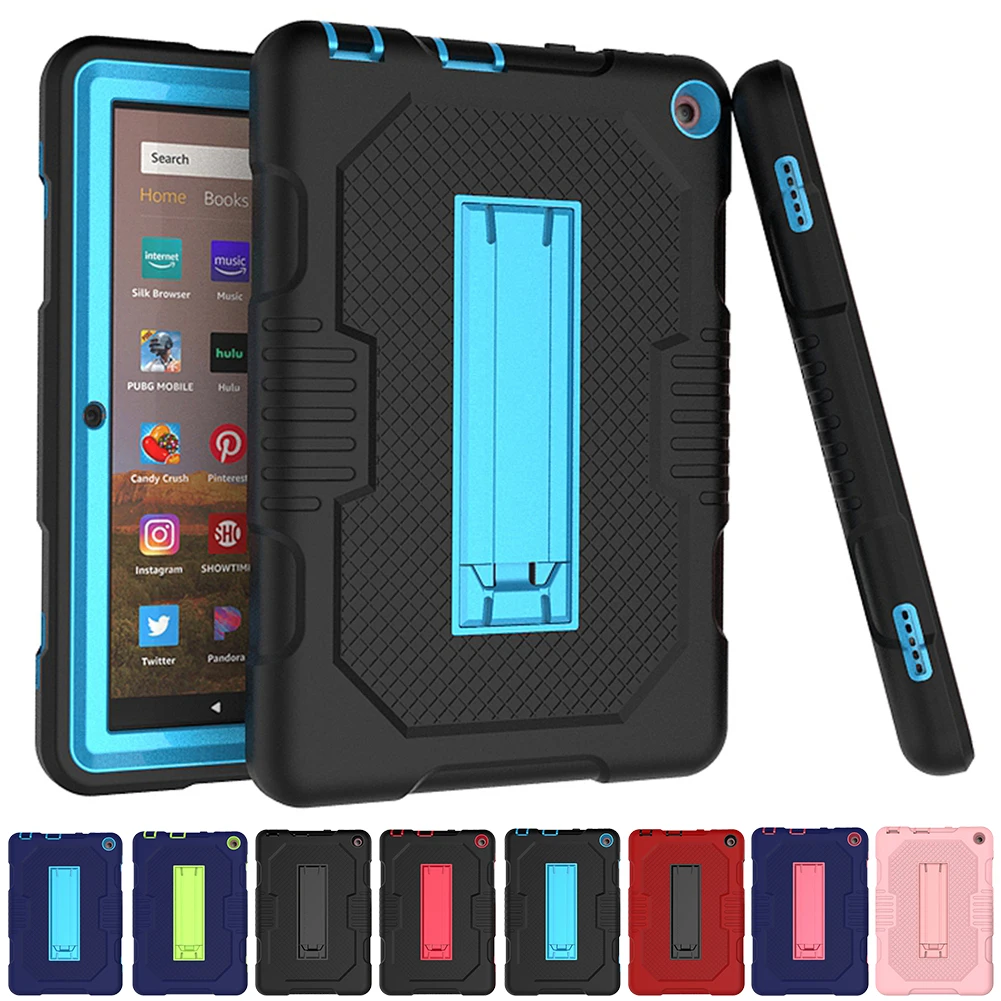

Tablet Stand Case for Amazon FireHD 8 8Plus 2020 Shockproof Rugged Hybrid Hard Stand Cover 4 Floors Splicing Case