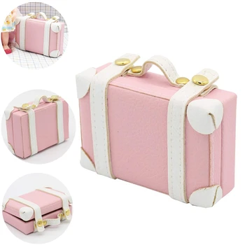 

1:6 Doll House Mini Suitcases Mini House Creative Portable Suitcase Diy Doll House Suitcase Accessories for Doll House Decoratio