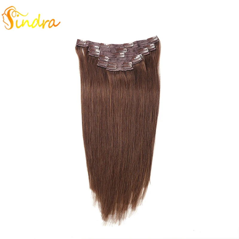 

Sindra 7 Clips Natural Silky Straight Human Remy Hair Clip In Extensions 14"-24" Clip In Hair Extensions 90g 120g