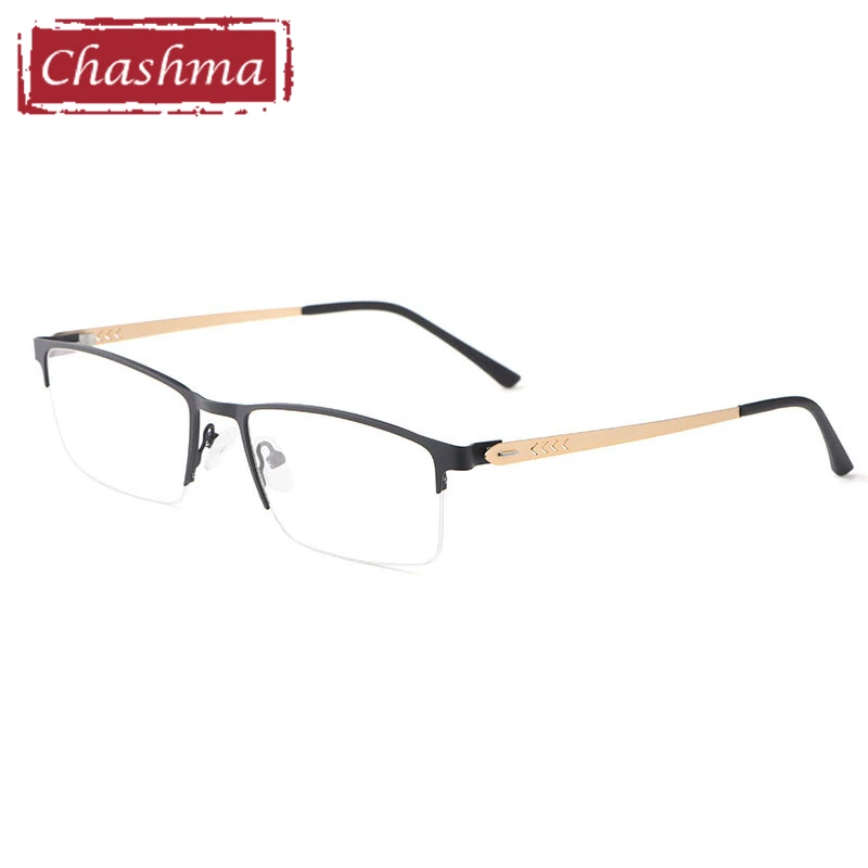 Gafas vista hombre transparente gafas gradas hombre miopia montura metal - Цвет оправы: Black