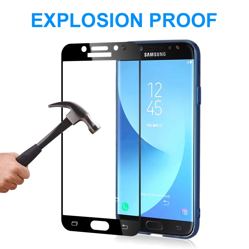 Полное покрытие из закаленного стекла для Samsung Galaxy A3 A5 A7 J3 J5 J7 J2 Core Защитная пленка для экрана