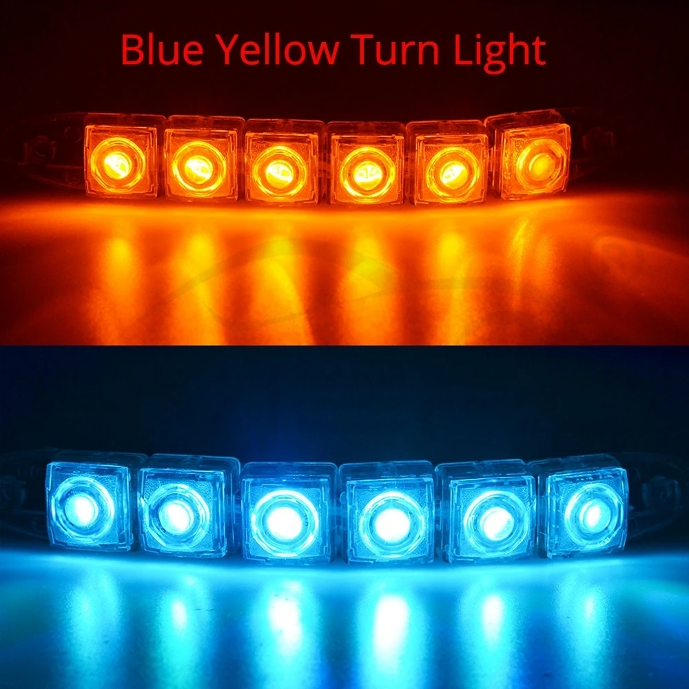Hviero DRL Daytime Running Lights 6LED Red Blue Green White Waterproof Bright Flexible Driving Fog Bulb Warning Lamp DC 12V Auto Led