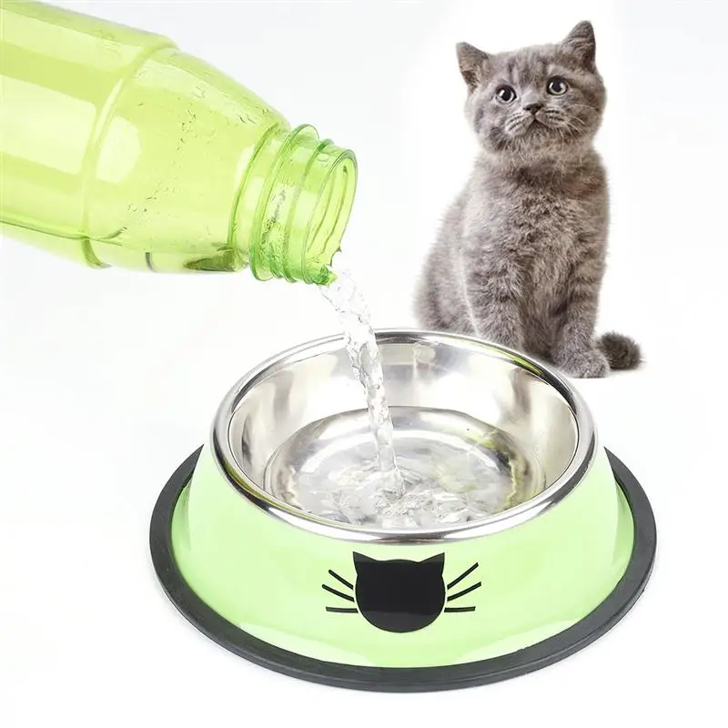 Продукт для домашних животных корм для собак и кошек миски из нержавеющей стали противоскользящие собаки кошки кормушка для животных Питьевая миска для питомца инструменты поставки B10