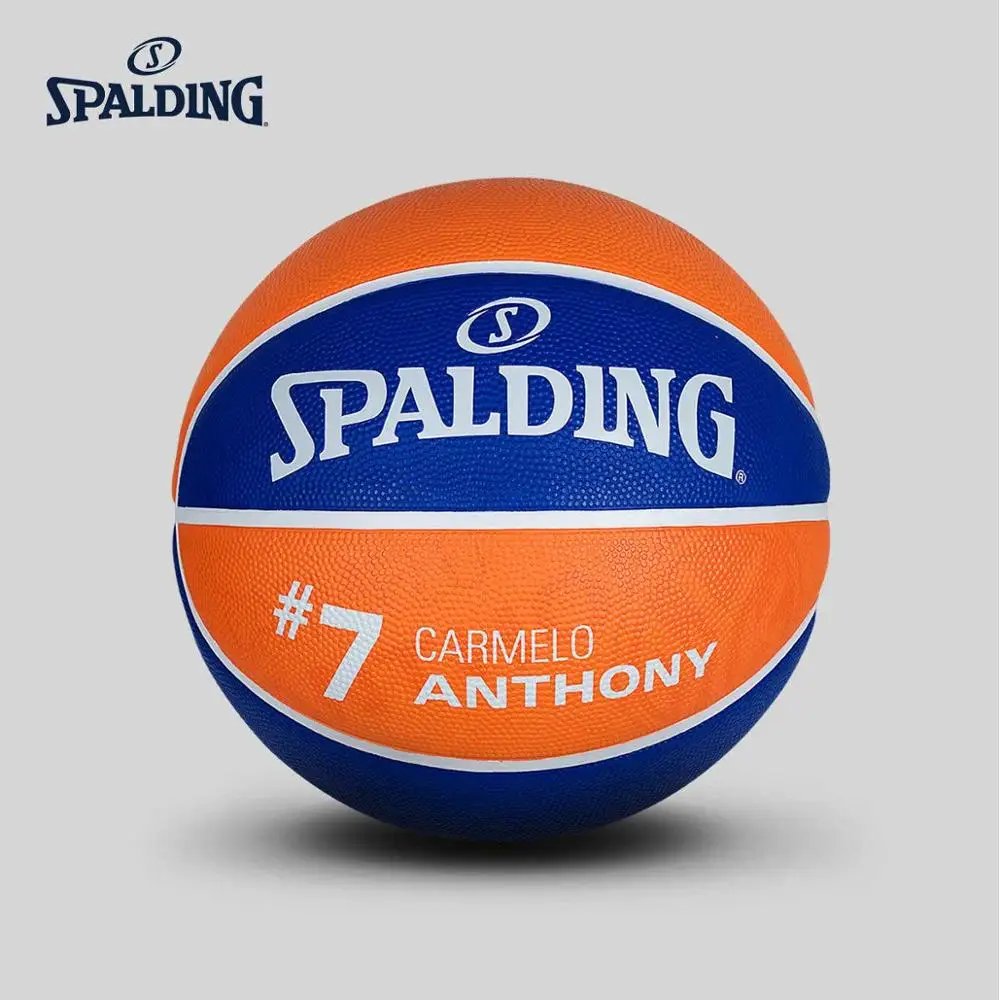 SPALDING NBA наружный баскетбольный мяч Carmelo Anthony Официальный Размер 7 резиновый мужской матч мяч Баскетбольный мяч 83-341Y