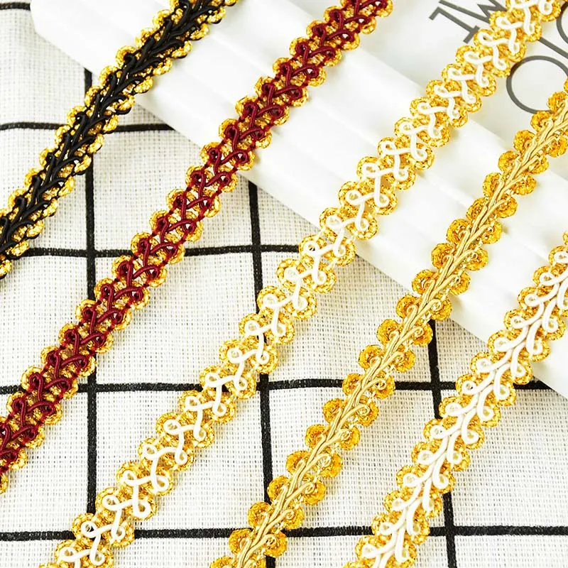 Lace Fabric Lace Ribbon Lace Garment Accessories Lace Sewing Supplies Lace Accessories Lace Sewing Accessories 5Yards Gold Silver Lace Trim Ribbon Curve Lace Fabric Sewing Centipede Braided Ribbon Wedding Craft DIY Garment Accessories