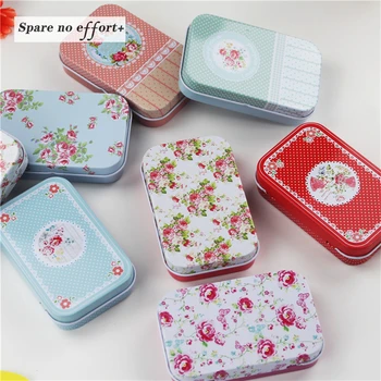 

8 Pieces/lot Vintage Flower Printing Mini Tin Box for Jewelry Wedding Favor Candy Decorative Storage Boxes, Cute Coins Tea Case