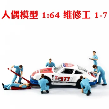 

New 1:64 Repairman Scene Tool Set Car Repairman Dolls Model Toy