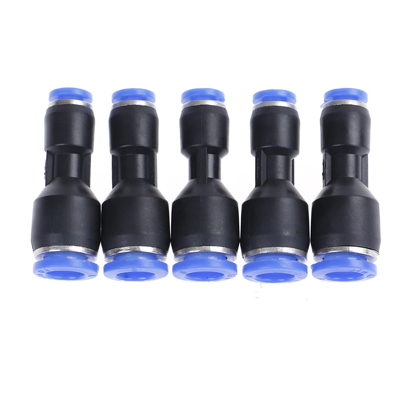 5Pcs 4/6/8/10/12mm Pneumatic Reducer Pushing Fitting Straight Connector Air Tube Reduced Diameter Joint | Обустройство дома