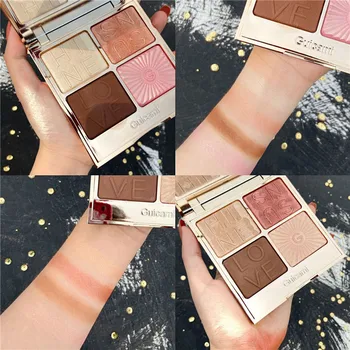 

4 Colors Highlighter Palette Makeup Face Contour Shimmer Powder Body Base Illuminator Facial Bronzer Highlight Cosmetic