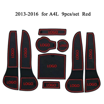 

9pcs/set Car Non-Slip Interior Soft Door Panel Mats Cup Holder Pad Decorations Set Replacement For A4L 2013-2016