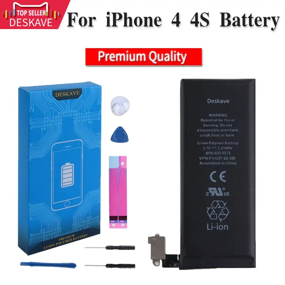 

100% Brand New Phone Bateria for iphone 4G 4S Battery 1430mAh A1431 Replacement Battery AAA Quality Free tool kit Real Capacity