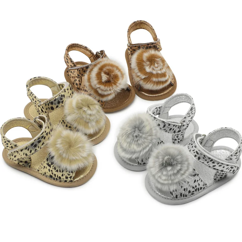 

Baby Girl Shoes Leopard shoes Sandal Toddler Infant New PU Soft sole Outdoor walking First walkers Summer gold silver shoes