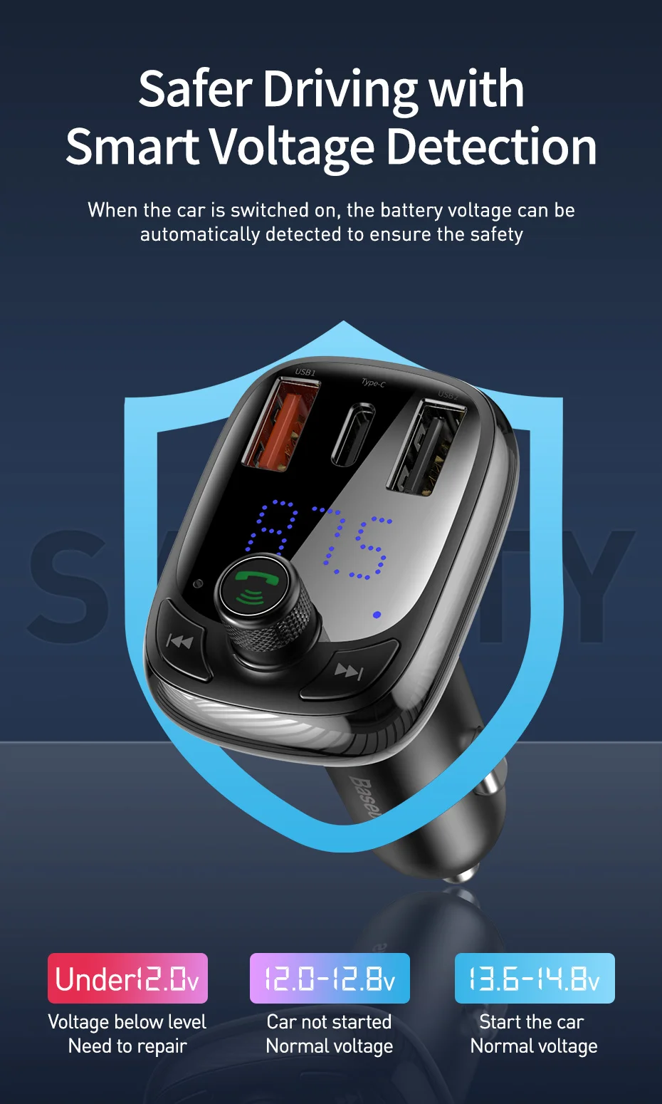 Baseus fm-передатчик Quick Charge 4,0 3,0 QC4.0 QC быстрое USB Автомобильное зарядное устройство Handsfree Bluetooth 5,0 автомобильный комплект MP3-плеер fm-модулятор