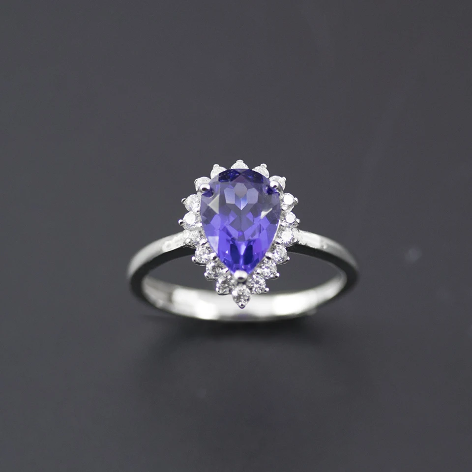 Bolai, 3,0 карат, танзанит, обручальное кольцо, Твердое Серебро 925 пробы, создан синий драгоценный камень, хорошее ювелирное изделие для женщин, подарок подруге
