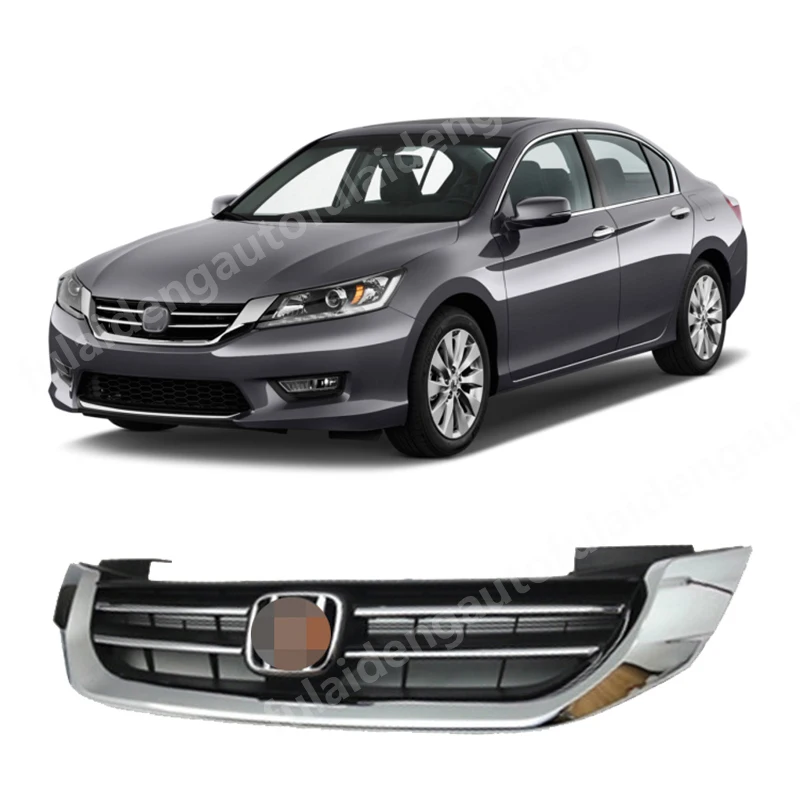 1PCS For Honda Accord 2013- ABS Chrome Front Upper Bumper Grille Mesh Vent Mesh Grill Grille assembly Car Styling