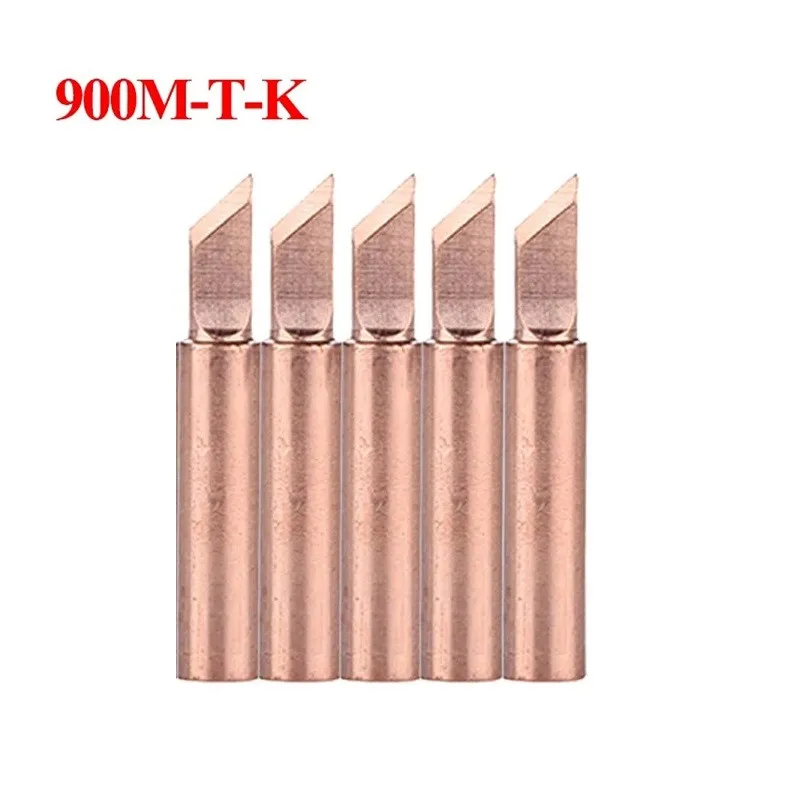 5pcs 900M-T Pure Copper Soldering Iron Tips Lead-Free Welding Solder Tip 933.907.951 For Welding Equipment Soldering Supplies wire welding