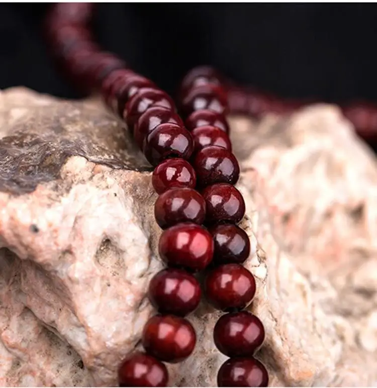 Горячие буддийские бусы из сандалового дерева будды 6 мм 108 молитвенный шарик мала узел эластичный браслет для женщин и мужчин ожерелье