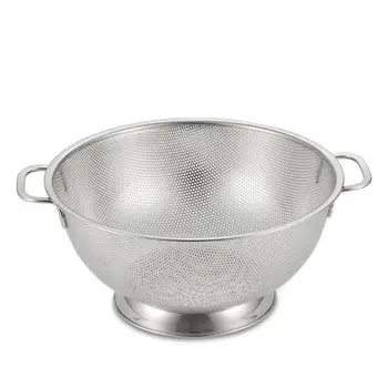 

OUNONA Stainless Steel Professional Colander Strainer with Heavy Duty Handles and Self-draining Solid Ring Base