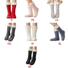 Женские зимние теплые пушистые плюшевые вязаные тапки с подкладкой из синели с захватами 95AB