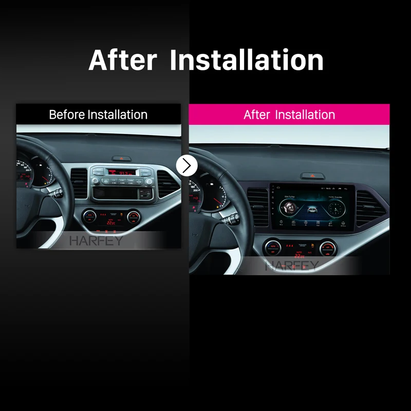 Discount Harfey 9" Android 8.1 GPS Car Radio car Multimedia Player For 2011 2012 2013 2014 KIA PICANTO Morning HD 1024*600 Touch Screen 5
