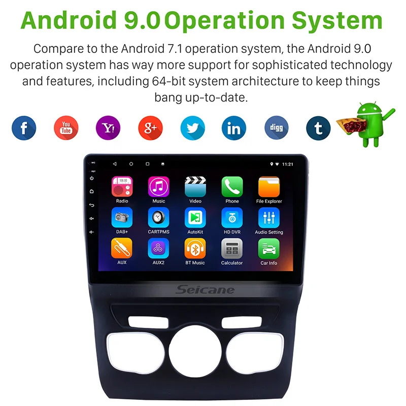 Seicane Android 9 0 10 1 дюймов GPS навигация авто радио плеер для 2013 2014 2015 2016 Citroen C4 с RDS WIFI