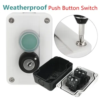 

Wired ABS Waterproof Button Switch Push One Button Control Box Switch With Keys for Automatic Gate Opener