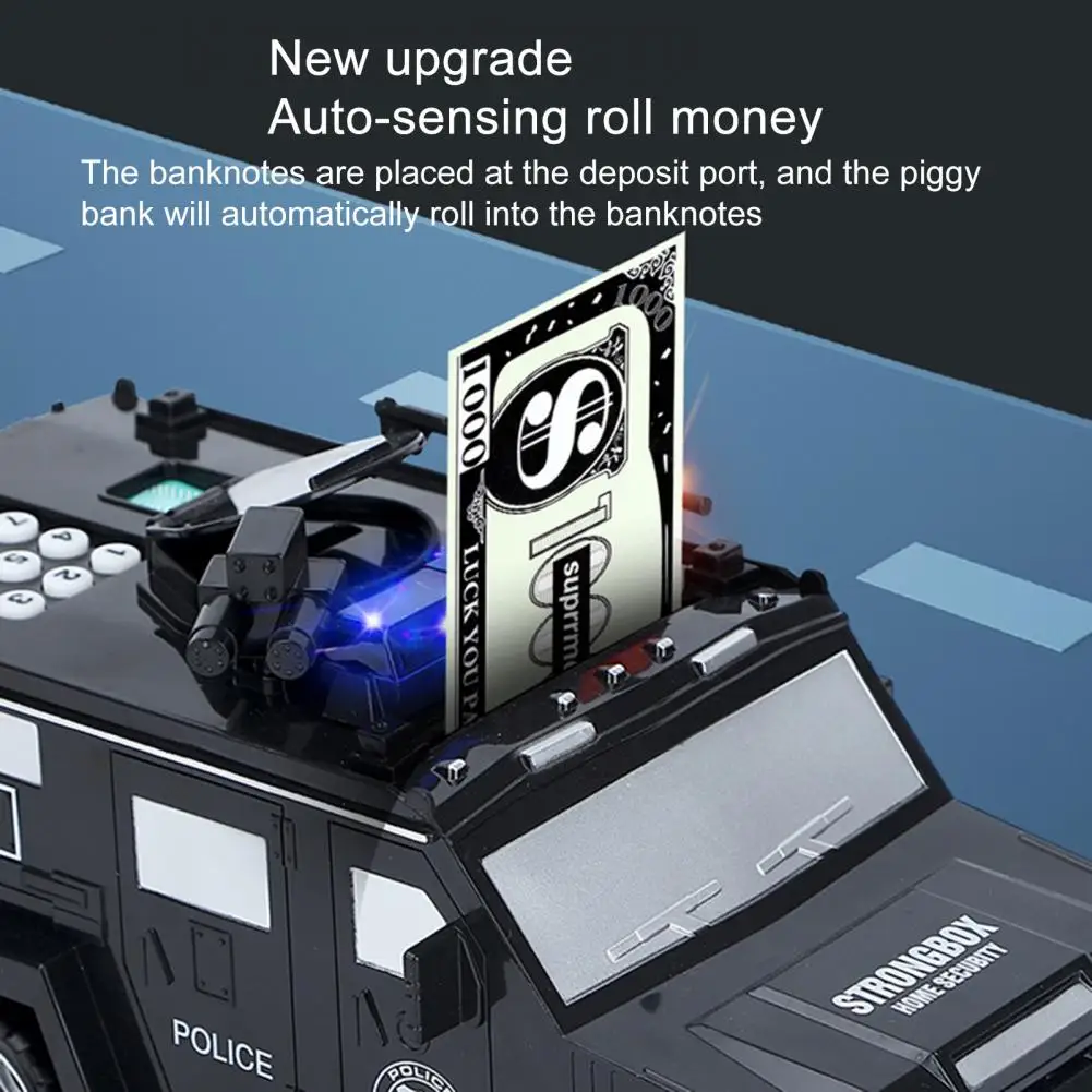 Fashion Piggy Bank Car Financial Management Stylish Plastic Police Car Money Bank for Boy Save Money Box Birthday Gift Toy