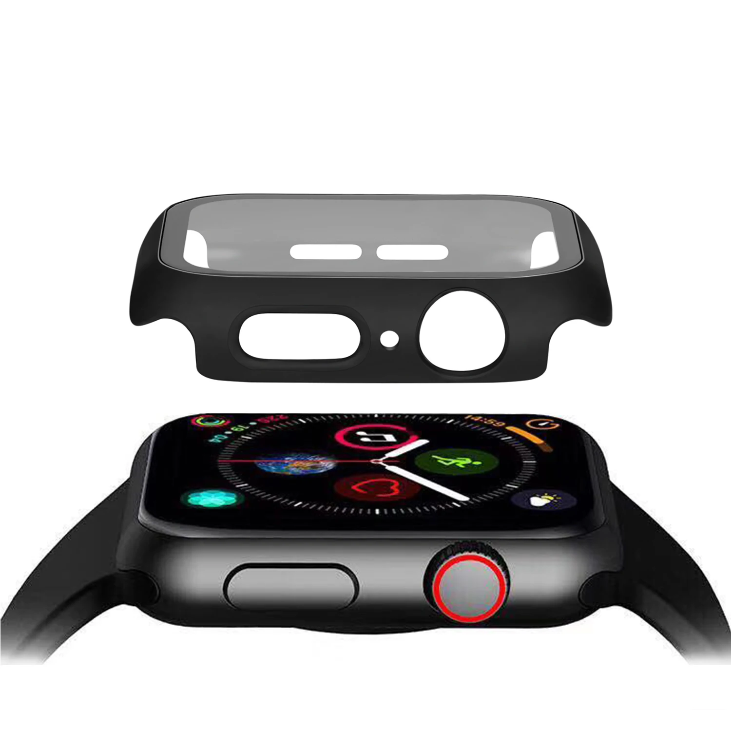Бампер для apple watch series 5 3 4 PC чехол тонкий чехол для iWatch 5 4 3 тонкий протектор пластиковая черная рамка 40 44 38 42 мм ремешок