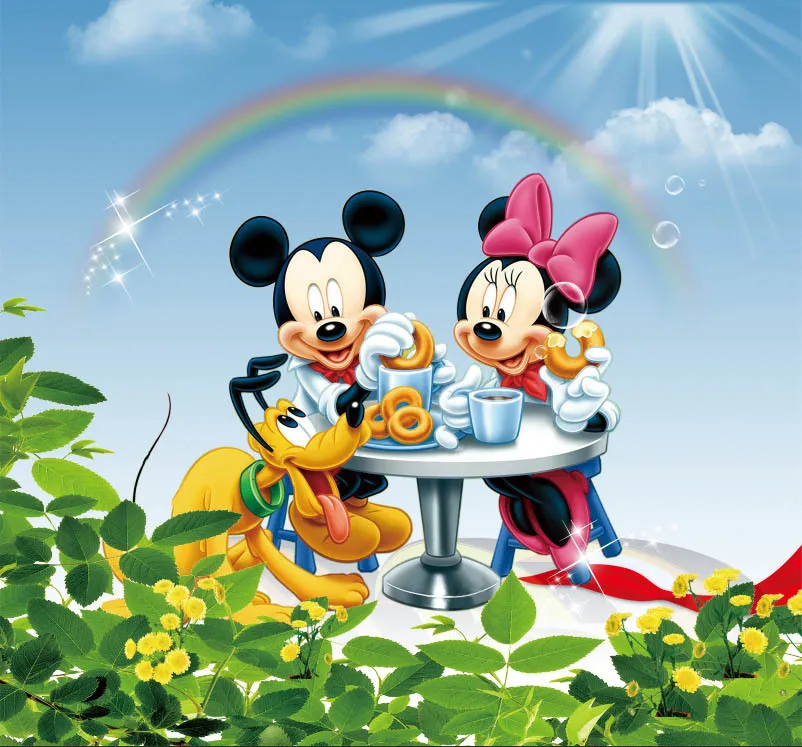 Disney Minnie Mouse Arco Iris G&B Wallpaper Colorido Estrellas Niños Rosa 108592