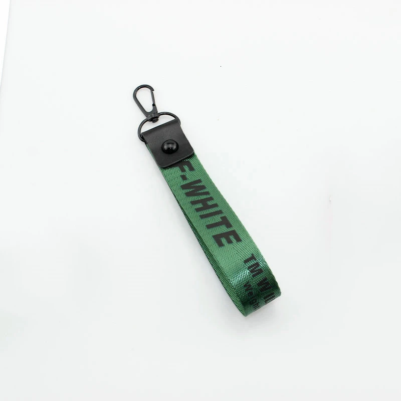 S-Green Off White брелок плетеная лента брелки для женщин мужской чехол для телефона ремешок брелок автомобильный брелок-кошелек кулон ювелирные изделия - Цвет: S-Green