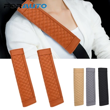 

FORAUTO 2 Piece/set Car Seat Belt Cover Soft PU Leather Shoulder Strap Pad Seatbelt Padding Comfortable Driving Auto Accessories