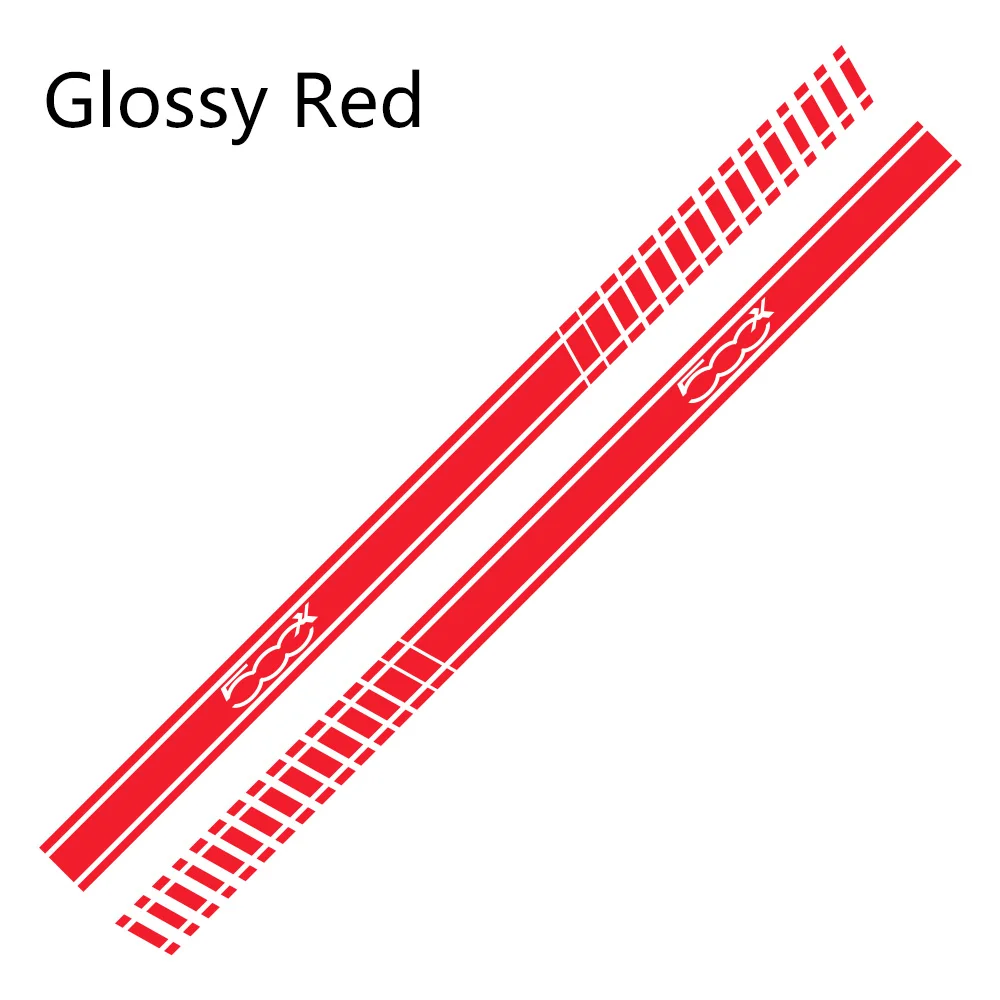 Glossy Red 2шт автомобильные длинные боковые полосы наклейки DIY Автомобильная виниловая пленка наклейки для FIAT 500X DIY Декорация для автомобилей автомобильные принадлежности для тюнинга - Название цвета: Glossy Red