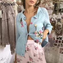 Yojoceli/милый свитер ручной работы с цветочным узором в стиле пэчворк; кардиган; Топ для женщин; boho caftans; вязаная верхняя одежда; свитер
