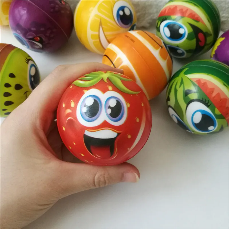12 шт., 6,3 см, гримаса, смайлик, фрукты, апельсин, арбуз, пена ПУ, мягкая, сжимается, анти шар для снятия стресса, игрушки для мальчиков, детей