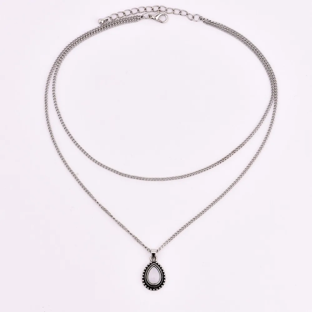 Мода Boho многослойное ожерелье s& Подвески Винтажное колье-чокер с Луной для женщин Золотое колье Femme вечерние ювелирные изделия Bijoux